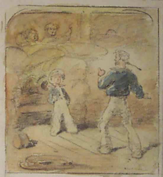 Sailor Pointing to Cabin Boy in a Ship's Hold